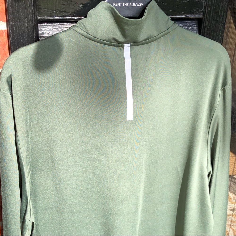 Reebok Men's L Green 1/4 Zip Active Pullover Top Long sleeves - Picture 4 of 5